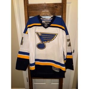 Reebok St Louis Blues NHL Hockey Jersey 74 Oshie White Blue Yellow Mens L